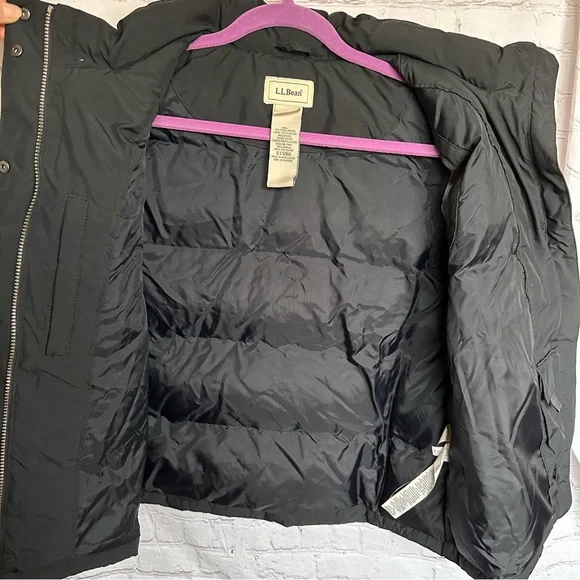 L.L. Bean Women Size L Black Goose Down Puffer Vest Full Zip 0CVB8 - Picture 3 of 5